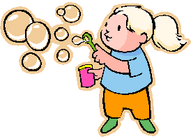 Cartoon Kid Blowing Bubbles