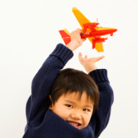 Boy playing airplane
