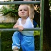 Boy climbing ladder